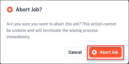 Abort job warning