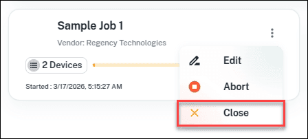 Close job menu