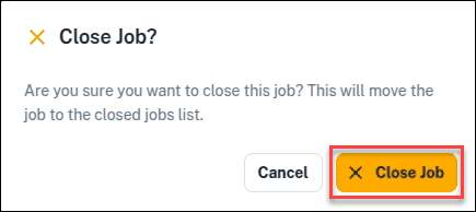 Close job warning