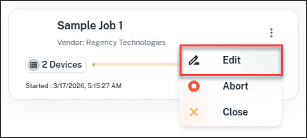 Edit job menu