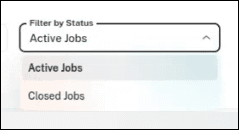Filter by status dropdown