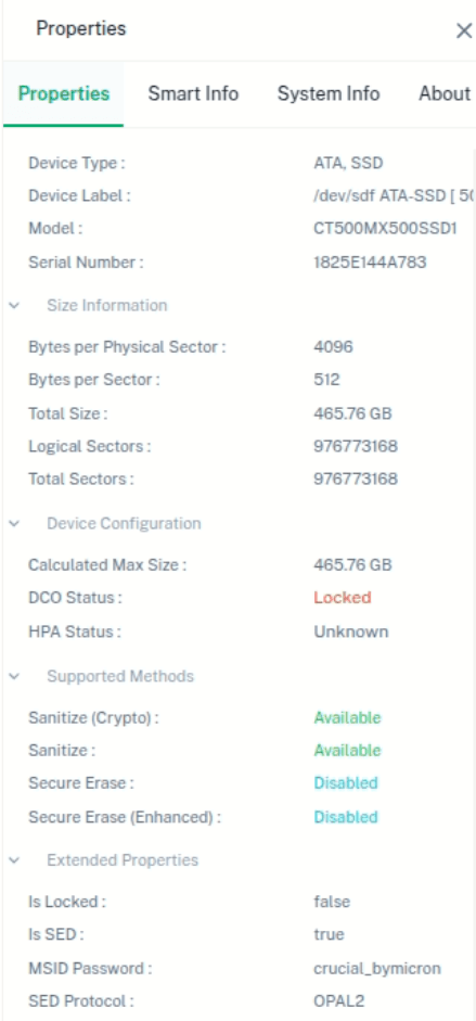 List of locked devices