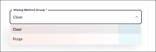 Wiping method group selection
