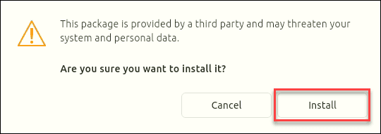 Security warning dialog