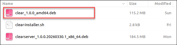 Clear User Interface installer file